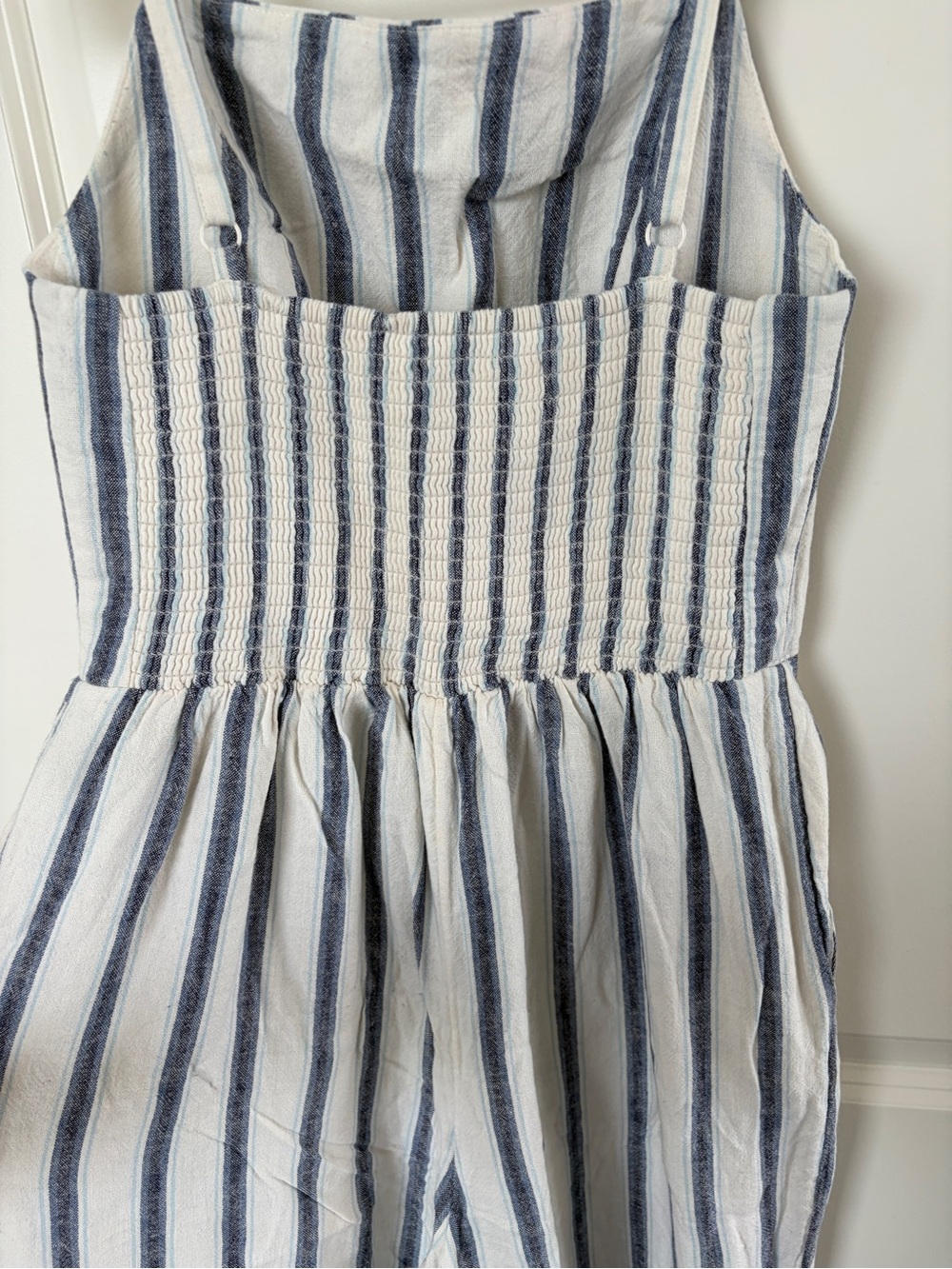🌺SOLD🌺 Old Navy Blue & White Striped Linen-Blend Jumpsuit - Picture 3 of 5